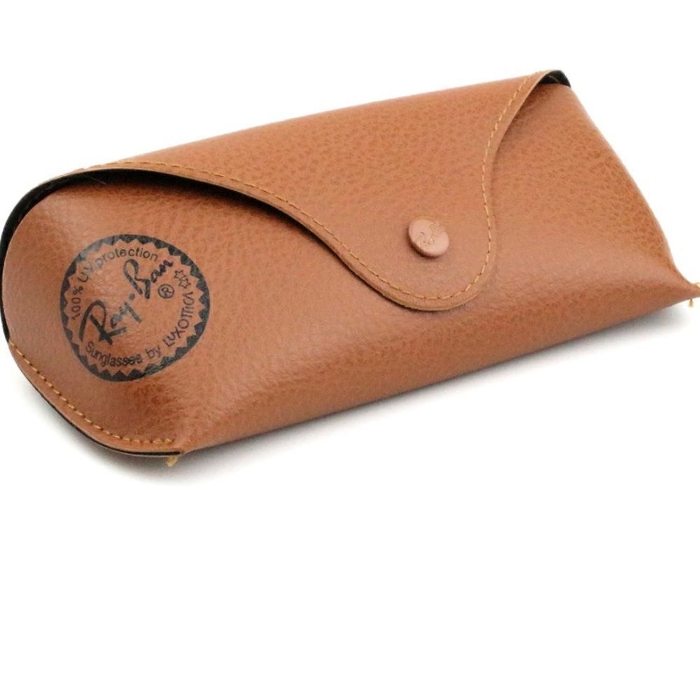Ray Ban Brown Leather Medium Case,Cloth nene used